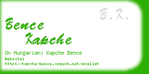 bence kapche business card